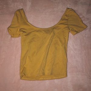Yellow swoop neck shirt from Tillys